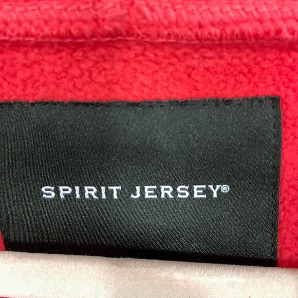 Spirit Jersey Full Zip Hooded 100% Cotton Red Jacket Size Medium - Picture 6 of 8